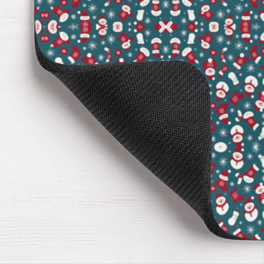 Rood en blauw kerstpatroon muismat (Hoek)