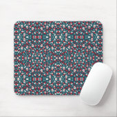 Rood en blauw kerstpatroon muismat (Met muis)
