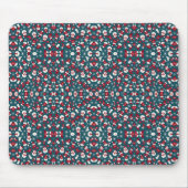 Rood en blauw kerstpatroon muismat (Voorkant)