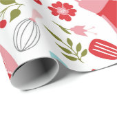 Rood en blauw keukenpatroon cadeaupapier (Rol Hoek)