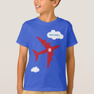 Rood en blauw kind verjaardagsfeest T-shirt