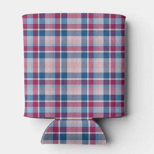 Rood en blauw Klassieke geplaste aangepaste tekst Blikjeskoeler (Achterkant)