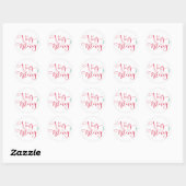 "Rood en blauw Klassieke Ronde Sticker (Vel)
