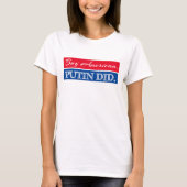 Rood en blauw "Koop Amerikaans. Poetin deed het" a T-shirt (Voorkant)