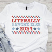  rood en blauw letterlijk iedereen anders 2024 t-shirt