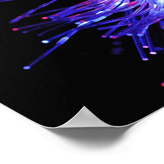 Rood en blauw licht van glasvezel poster (Hoek)