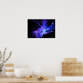 Rood en blauw licht van glasvezel poster (Keuken)
