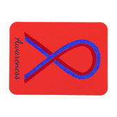 Rood- en blauw lint op aangepaste magneet (Horizontaal)