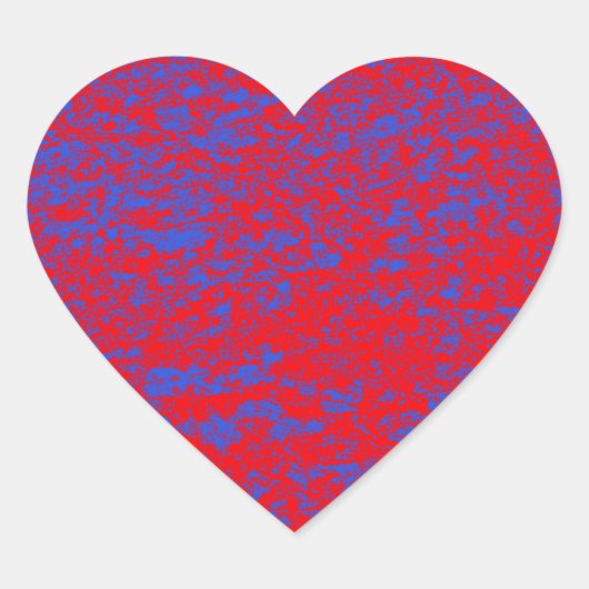 Rood- en blauw-marmer hart sticker (Voorkant)