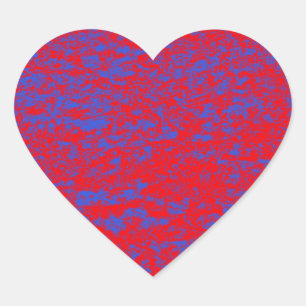 Rood- en blauw-marmer hart sticker