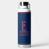Rood en Blauw met Monogram Waterfles (Achterkant)