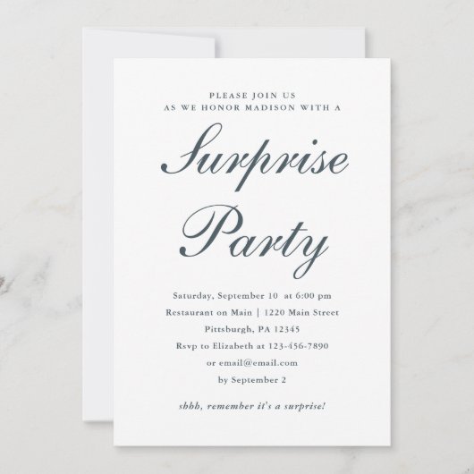 Rood en Blauw met Witte Stippen Verrassingsfeest Kaart (Voorkant)