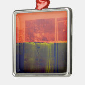 Rood en blauw metalen ornament (Links)