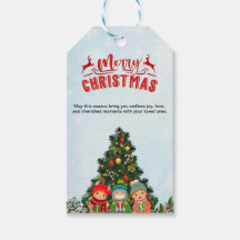 Rood en blauw Minimalistisch Vrolijk Kerstcadeau L