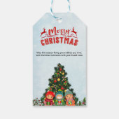 Rood en blauw Minimalistisch Vrolijk Kerstcadeau L Cadeaulabel (Achterkant)