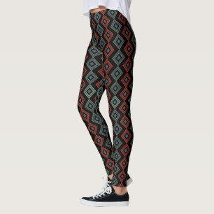 rood en blauw modern geruit Capri Leggings