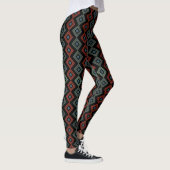 rood en blauw modern geruit Capri Leggings (Rechts)