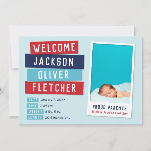 Rood en blauw momentopname 2 Aankondiging van gebo (Voorkant)