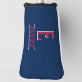 Rood en blauw Monogrammed Putter Head Hoesje Golfheadcover (Draai 90)