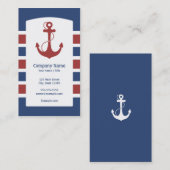 Rood en blauw Nautisch anker Visitekaartje (Voorkant / Achterkant)