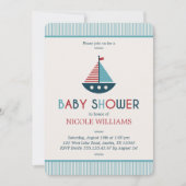 Rood en blauw nautisch Baby shower Kaart (Voorkant)
