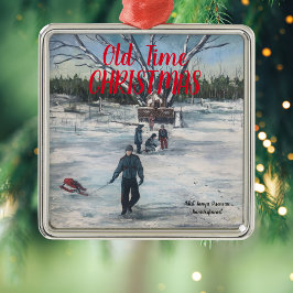  Rood en Blauw OUDE TIJD KERSTORNAMENT Metalen Ornament