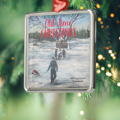  Rood en Blauw OUDE TIJD KERSTORNAMENT Metalen Ornament