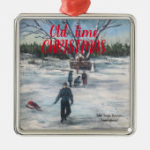  Rood en Blauw OUDE TIJD KERSTORNAMENT Metalen Ornament (Voorkant)