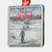  Rood en Blauw OUDE TIJD KERSTORNAMENT Metalen Ornament (Links)