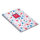 Rood en blauw patroon | Jouw namen toevoegen Notitieboek (Rechterzijde)