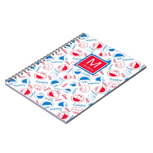 Rood en blauw patroon | Jouw namen toevoegen Notitieboek (Linkerzijde)