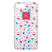 Rood en blauw patroon | Monogram Case-Mate iPhone Case (Achterkant)