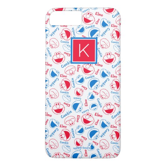 Rood en blauw patroon | Monogram Case-Mate iPhone Case (Achterkant)