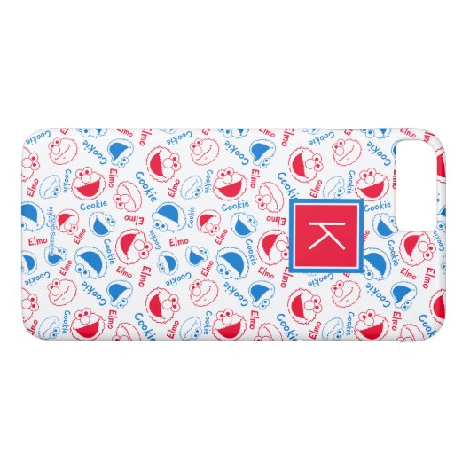 Rood en blauw patroon | Monogram Case-Mate iPhone Case (Achterkant (Horizontaal))
