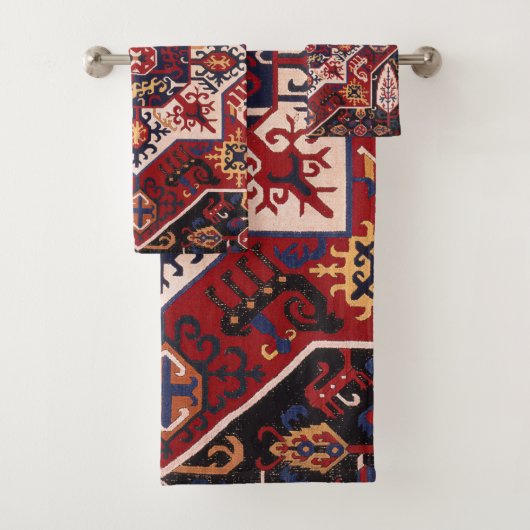 Rood en blauw Perzisch ontwerp Bad Handdoek (Insitu)