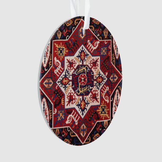 Rood en blauw Perzisch ontwerp Ornament (voorkant)