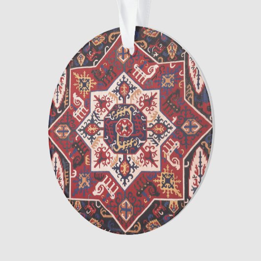 Rood en blauw Perzisch ontwerp Ornament (voorkant)