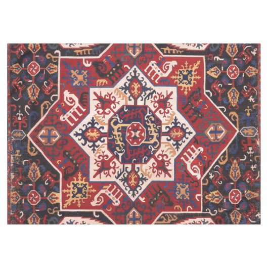 Rood en blauw Perzisch ontwerp Tafelkleed (Voorkant (Horizontaal))