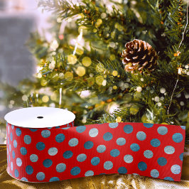 Rood- en blauw-pooldots Modern Cute Elegant Classy Grosgrain Lint