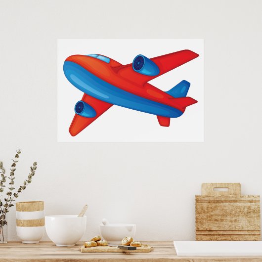 Rood en blauw Poster (Keuken)