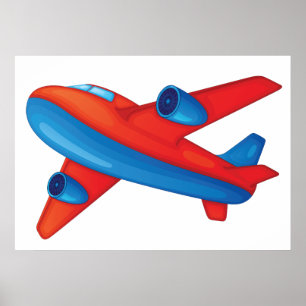 Rood en blauw Poster