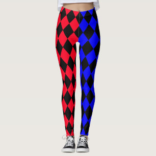 Rood en blauw punk Legging
