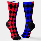 Rood en blauw punk Legging Sokken (Gebogen)