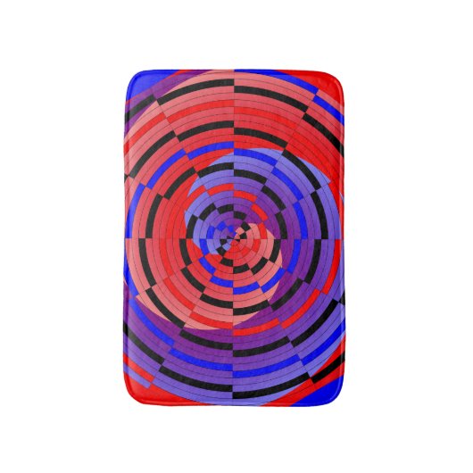 Rood en blauw randapparaat van Kenneth Yoncich Badmat (Voorkant Verticaal)