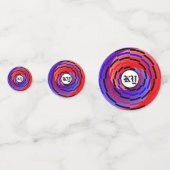 Rood en blauw randapparaat van Kenneth Yoncich Confetti (Achterkanten)