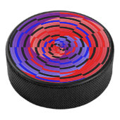 Rood en blauw randapparaat van Kenneth Yoncich Hockey Puck (3/4)