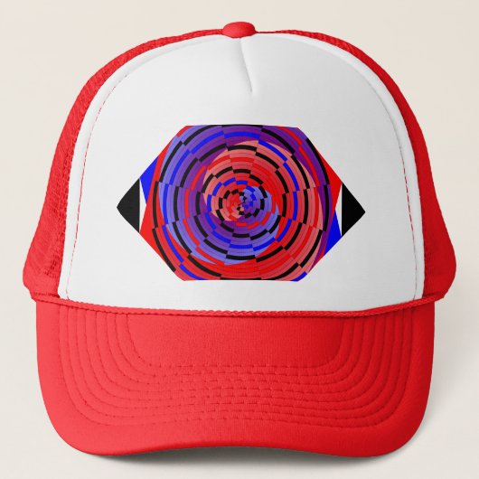 Rood en blauw randapparaat van Kenneth Yoncich Trucker Pet (Voorkant)