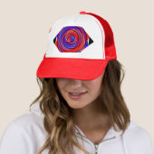 Rood en blauw randapparaat van Kenneth Yoncich Trucker Pet (In situ)
