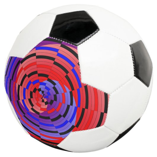 Rood en blauw randapparaat van Kenneth Yoncich Voetbal (Drie kwart)