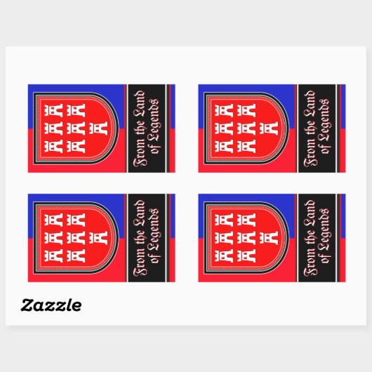 Rood en Blauw Rechthoekige Sticker (Vel)